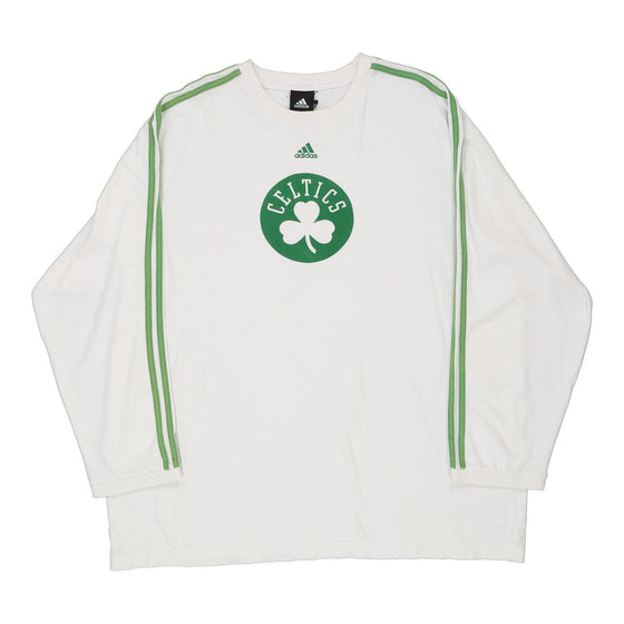 Vintage white Boston Celtics Adidas Long Sleeve T-Shirt - mens xx-large