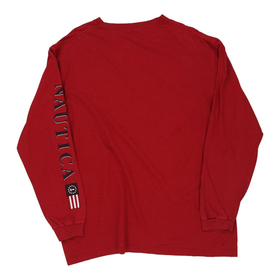 Vintage red Nautica Long Sleeve T-Shirt - mens xx-large