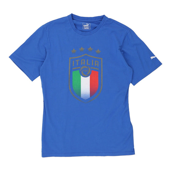 Vintage blue Italia Puma T-Shirt - mens medium