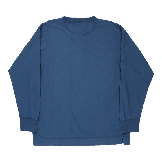 Vintage blue Henley Levis Long Sleeve T-Shirt - mens x-large