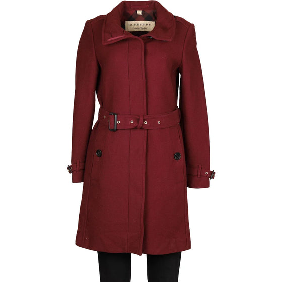 Vintage burgundy Burberry London Overcoat - womens small