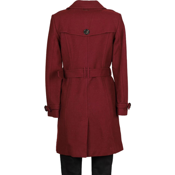 Vintage burgundy Burberry London Overcoat - womens small