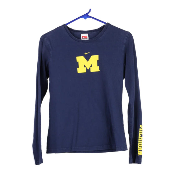 Vintage navy Age 10-12 Michigan Wolverines Nike Long Sleeve T-Shirt - boys medium