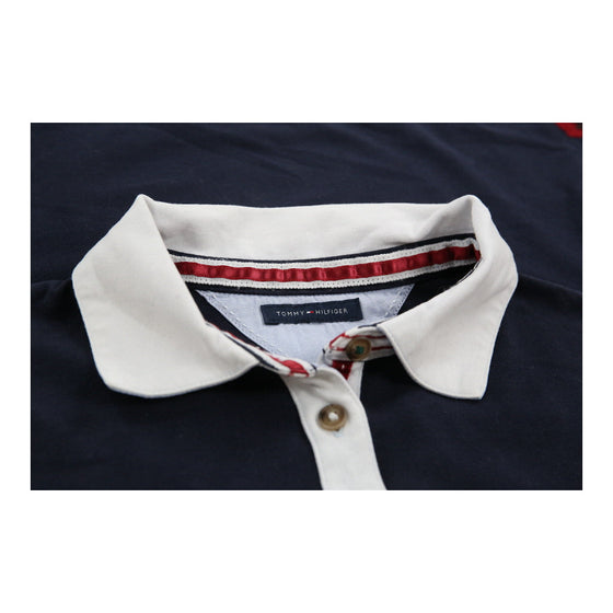 Tommy Hilfiger Long Sleeve Polo Shirt - Small Navy Cotton