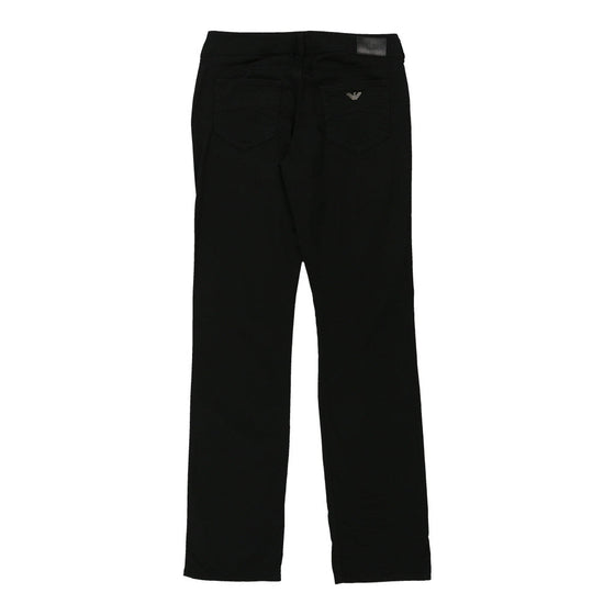 Armani Jeans Trousers - 32W UK 12 Black Cotton Blend