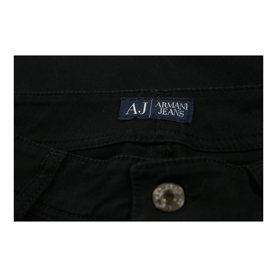 Armani Jeans Trousers - 32W UK 12 Black Cotton Blend