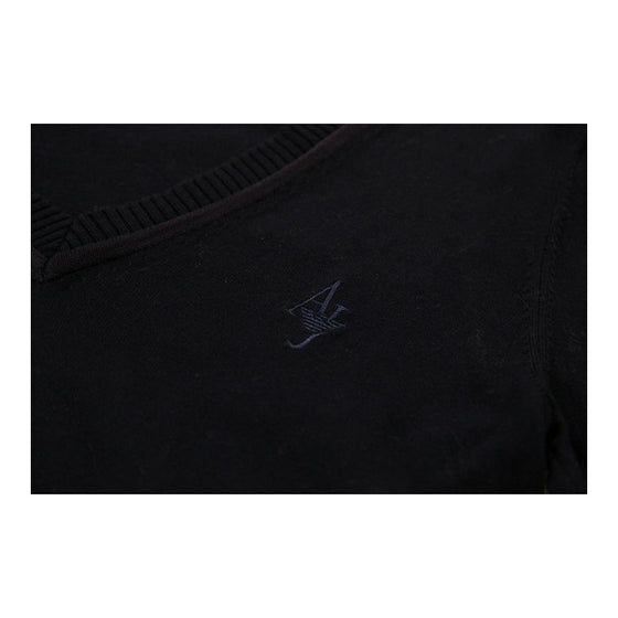 Armani Jeans V-neck Jumper - Medium Navy Wool Blend