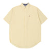 Vintage yellow Tommy Hilfiger Short Sleeve Shirt - mens medium