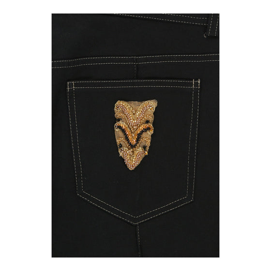 Cavalli Class Jeans - 36W UK 18 Black Cotton