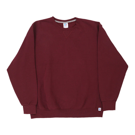 Vintage burgundy Russell Athletic Sweatshirt - mens x-large