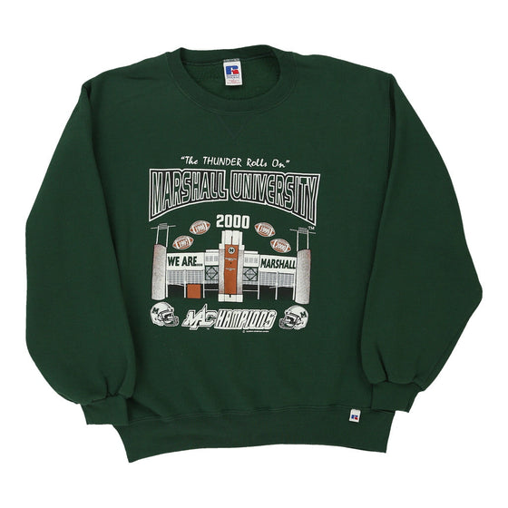 Vintage green Marshall University 2000 Russell Athletic Sweatshirt - mens large