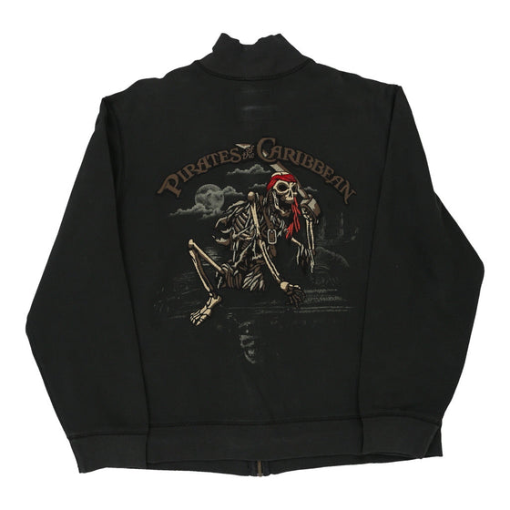 Vintage black Pirates of the Caribbean Disney Zip Up - womens x-large