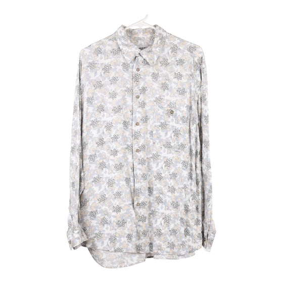 Vintage white Enrico Maria Meco Patterned Shirt - mens medium