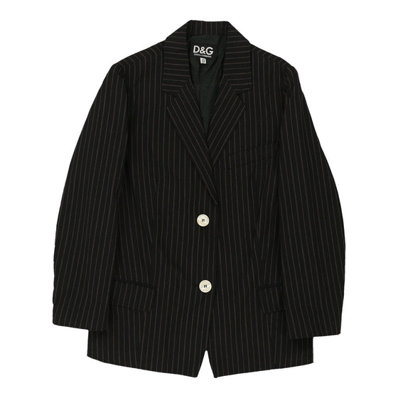 Dolce & Gabbana Striped Blazer - Small Black Cotton Blend