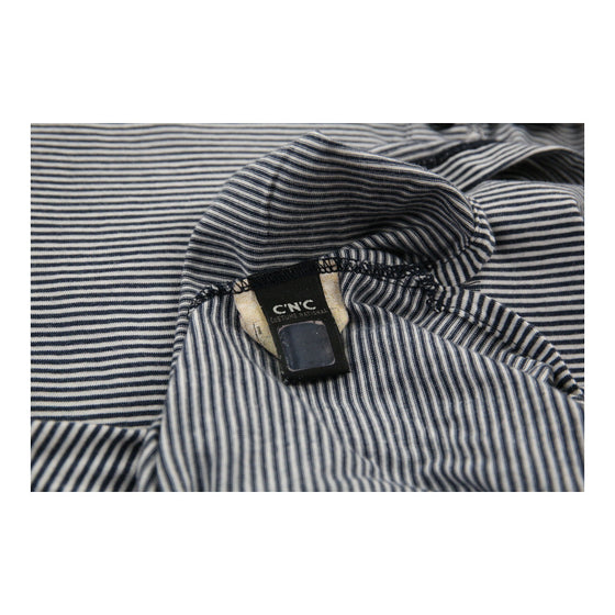 Costume National Striped Polo Shirt - Medium Grey Cotton