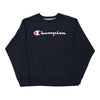 Vintage navy Champion Sweatshirt - mens x-large