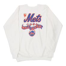  Vintage white 1980's New York Mets Trench Sweatshirt - mens small