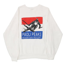  Vintage white Paoli Peaks Fruit Of The Loom Sweatshirt - mens small