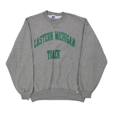  Vintage grey Made in USA Eastern Michigan Russell Athletic Sweatshirt - mens x-large