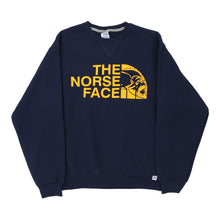  Vintage navy The Norse Face Russell Athletic Sweatshirt - mens medium