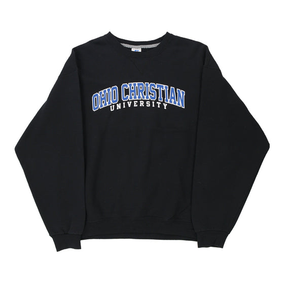 Vintage black Ohio Christian University Russell Athletic Sweatshirt - mens large