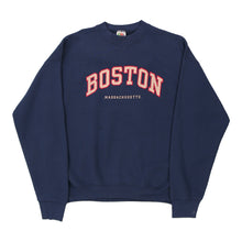  Vintage navy Boston Massachusetts Fruit Of The Loom Sweatshirt - mens large