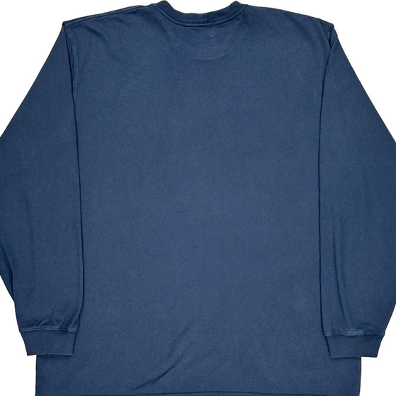 Carhartt Spellout Long Sleeve T-Shirt - 2XL Navy Cotton