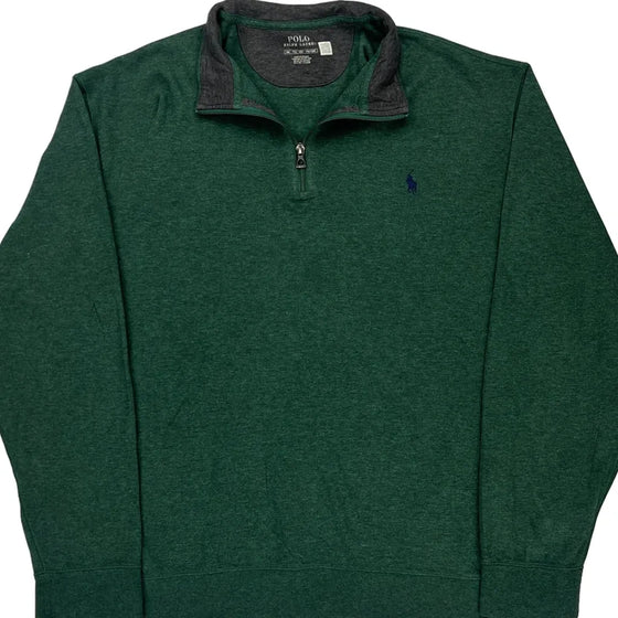 Ralph Lauren 1/4 Zip - 2XL Green Cotton Blend