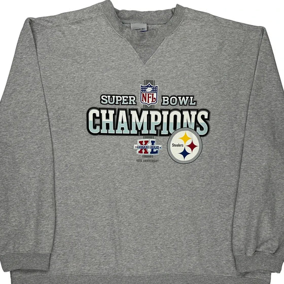 Steelers Reebok Sweatshirt - 2XL Grey Cotton Blend