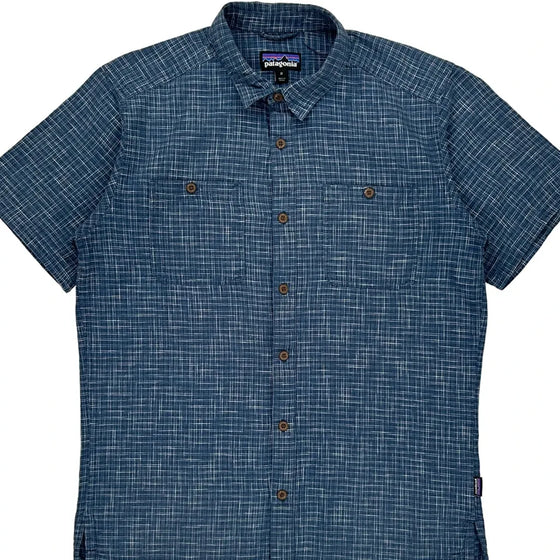 Patagonia Checked Shirt - Medium Blue Cotton Blend