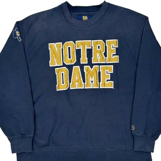 Notre Dame Unbranded Graphic Sweatshirt - XL Blue Cotton Blend