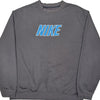 Nike Spellout Sweatshirt - XL Grey Cotton Blend