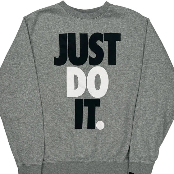 Motivational Nike Graphic Sweatshirt - Medium Grey Cotton Blend