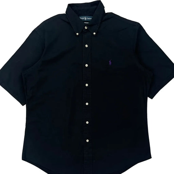 Ralph Lauren Short Sleeve Shirt - Large Black Cotton