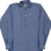 Lacoste Striped Shirt - Large Blue Cotton