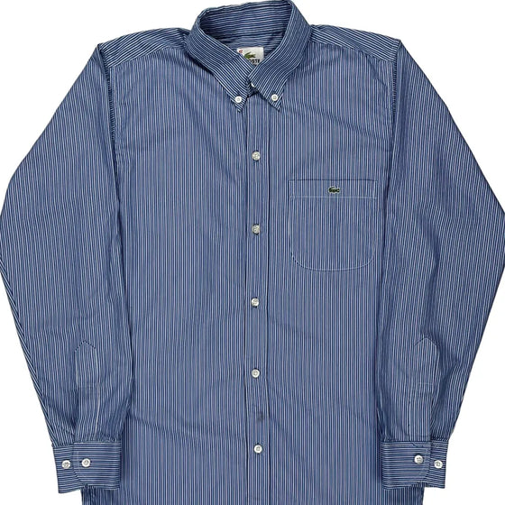 Lacoste Striped Shirt - Large Blue Cotton