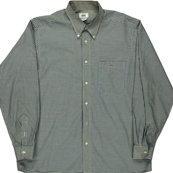 Lacoste Checked Shirt - Large Blue Cotton