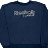 Classic Reebok Spellout Sweatshirt - XL Blue Cotton Blend