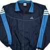 Adidas Track Jacket - Large Blue Polyester Blend