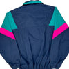 Colorblock Design Fila Jacket - Large Navy Polyester