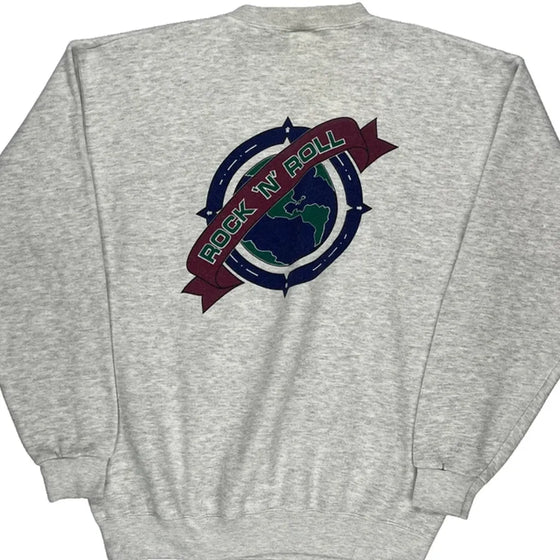 Boston Hard Rock Cafe Graphic Sweatshirt - Large Grey Cotton Blend