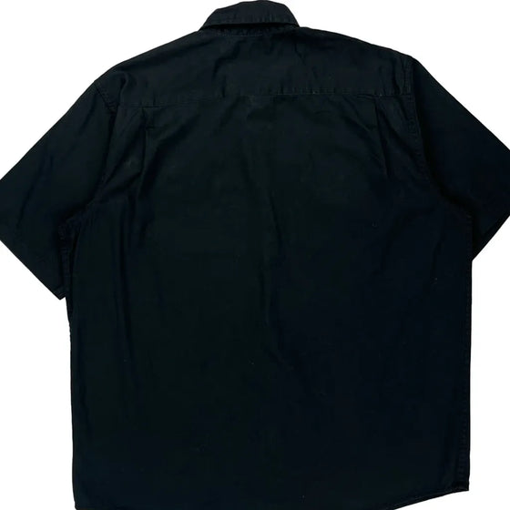 Wrangler Short Sleeve Shirt - Large Black Cotton