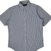 Ralph Lauren Striped Short Sleeve Shirt - Medium Blue Cotton