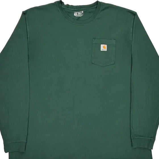 Pocket Carhartt Oversized Long Sleeve T-Shirt - 3XL Green Cotton