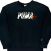 Puma Logo Puma Spellout Sweatshirt - Large Navy Cotton Blend