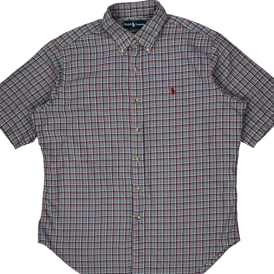 Ralph Lauren Checked Short Sleeve Shirt - Large Multicoloured Cotton