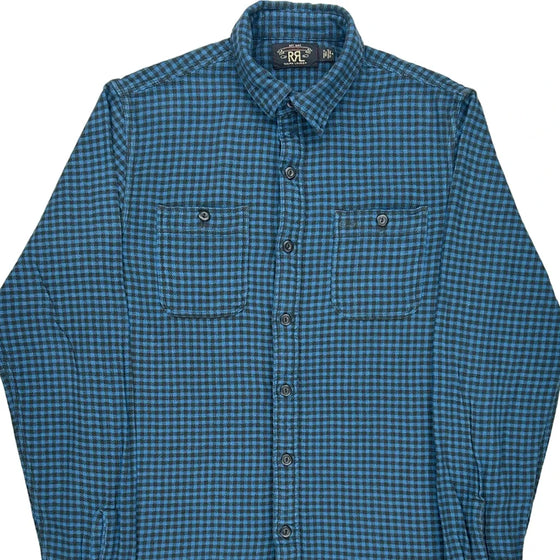 Double Rl Ralph Lauren Checked Shirt - Medium Blue Cotton