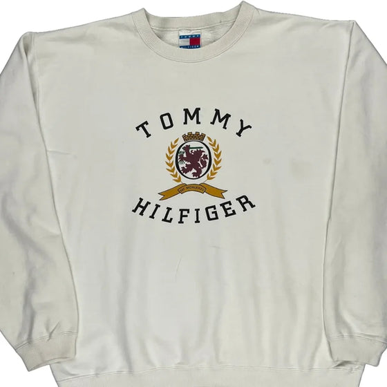 Tommy Hilfiger Sweatshirt - Medium White Cotton