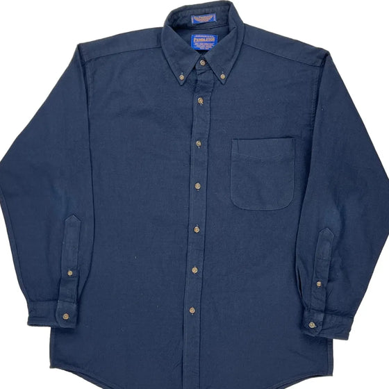 Pendleton Shirt - Medium Blue Virgin Wool