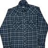 Wrangler Checked Flannel Shirt - Medium Blue Cotton